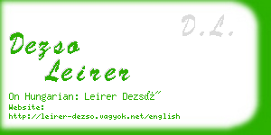 dezso leirer business card